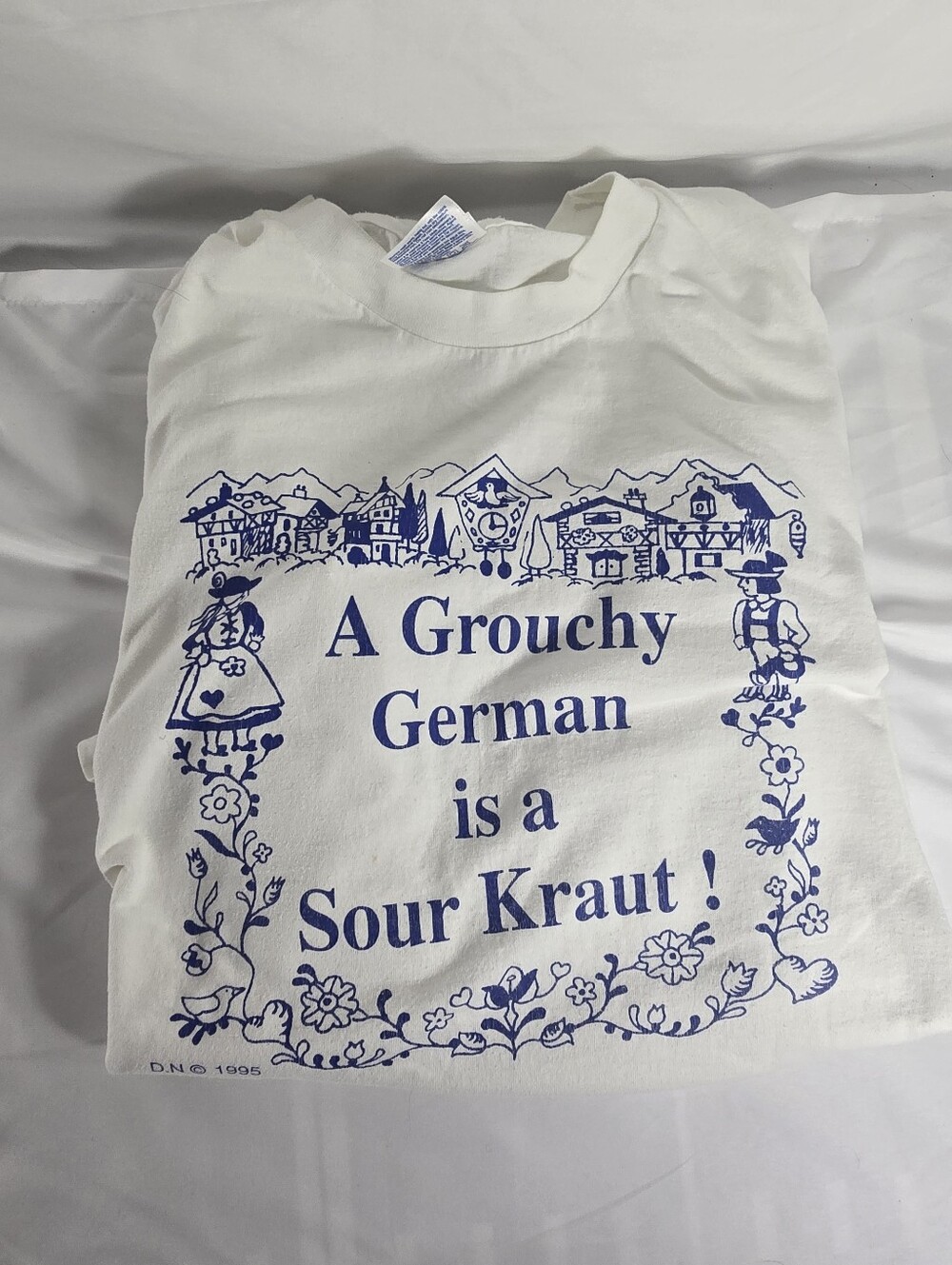 Vintage 1995 A Grouchy German Is A Sour Kraut T Shirt XXL Hanes Heavyweight
